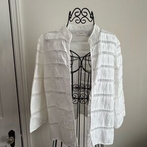 Chico's Ivory Cotton & Linen Jacket
